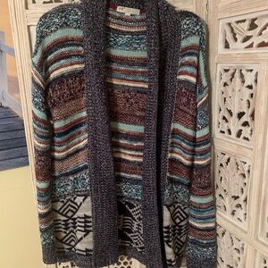 Jolt Women's Multicolor Patterned Cardigan; Size:  Medium